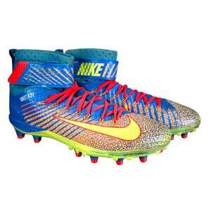 Nike Lunarbeast Elite TD Nikeskin Blue Red Mens Football Cleats Size 11.5‎